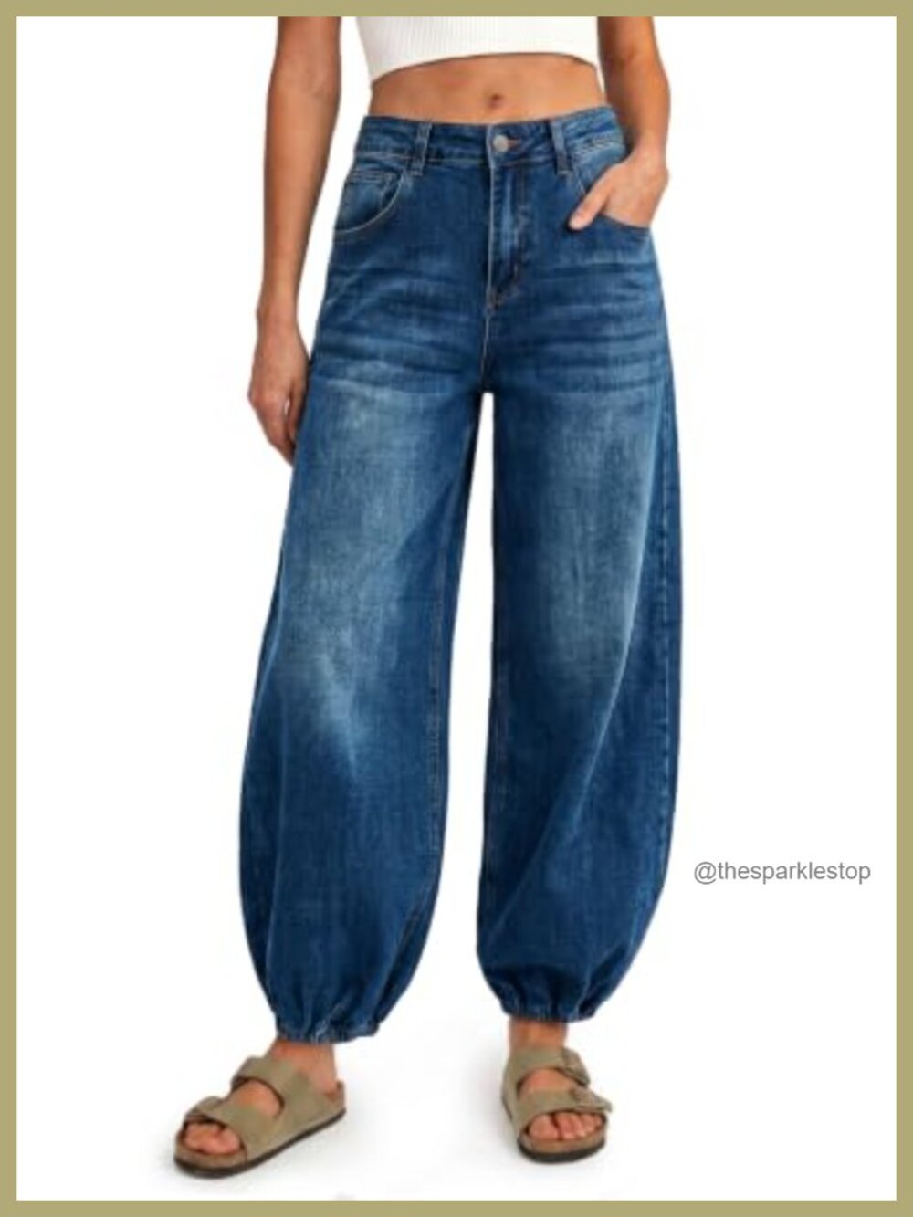 Women's High Waisted Wide Leg Baggy Barrel Jeans Loose Fit Denim Pants